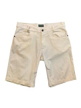 Golfino Shorts Mens 32 Ivory Mid Rise Golf Performance Chino Zip Fly Wicking